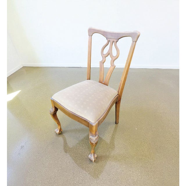 Beige Antique English Oak Dining Chairs, 1890s, Set of 4 For Sale - Image 8 of 14