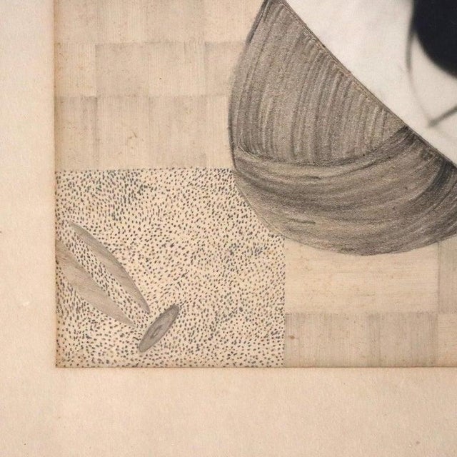 Abstract Impressionist Mixed Media Drawing by Lynough, Framed, C1975. 18 1/4" x 24 1/4" x 7/8". An abstract impressionist...