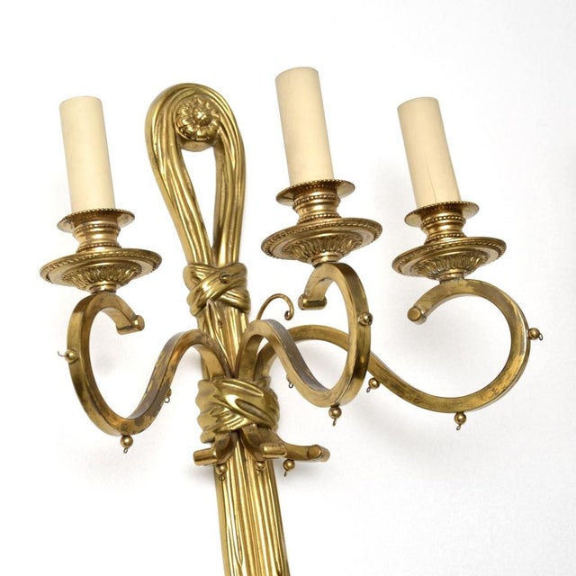Antique Brass Wall Sconces, 1950, Set of 4 For Sale - Image 3 of 12
