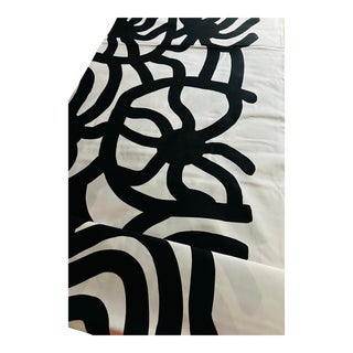 2 Yards of Marimekko Maija Isola "Joonas" Black & White Cotton Fabric, Designed in 1964 For Sale
