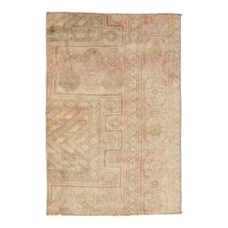 Vintage Washed Out Rug Fragment - 2`6″ X 3`7″ For Sale