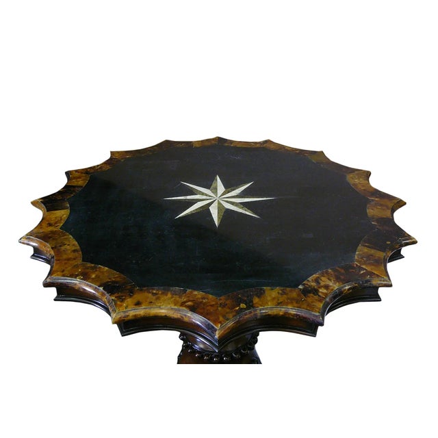 1960s 1960s Star Shape Marble Wood MIX Pedestial Table For Sale - Image 5 of 10