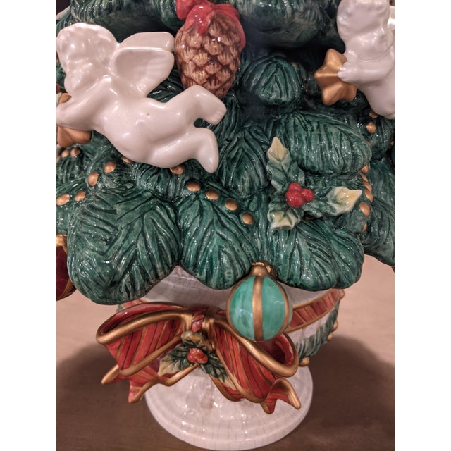 Fitz & Floyd Classic Ceramic Cherub Holiday Christmas Xmas Tree Ornaments Non Lighted For Sale - Image 17 of 18