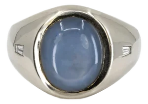 Late 20th Century Sky Blue Star Sapphire Ring, Size 5