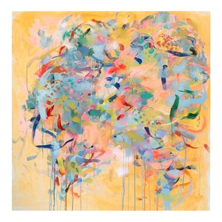 Contemporary Abstract Acrylic and Mixed Media on Canvas "Sunset" by Gina Werfel For Sale