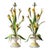 Vintage Italian Tole Flowers Urn Table Lamps- a Pair For Sale