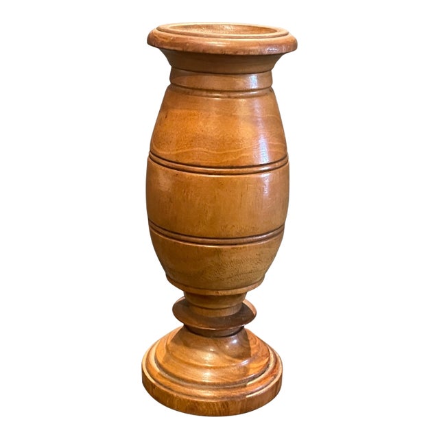 Antique Treen Wooden Vase For Sale