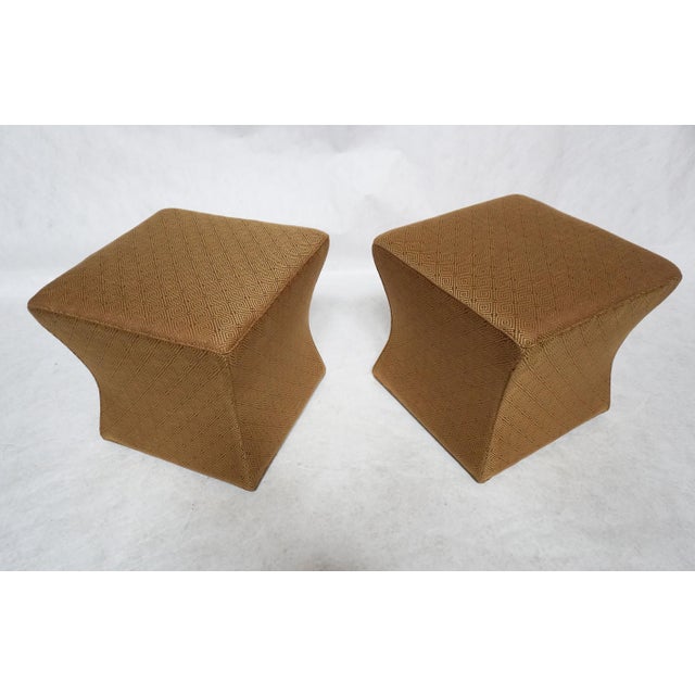 Late 20th Century Late 20th Century A Pair of Custom Upholstered Ottomans by Ross For Sale - Image 5 of 12