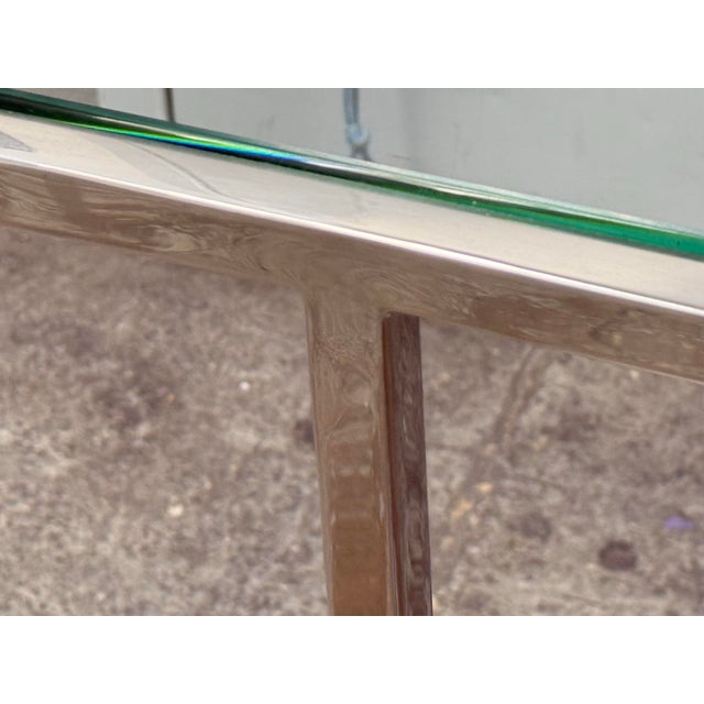 Transparent Modern Chrome + Glass Console Table For Sale - Image 8 of 12