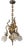 Art Nouveau Bronze Chandelier with Glass Shades, 1898 For Sale