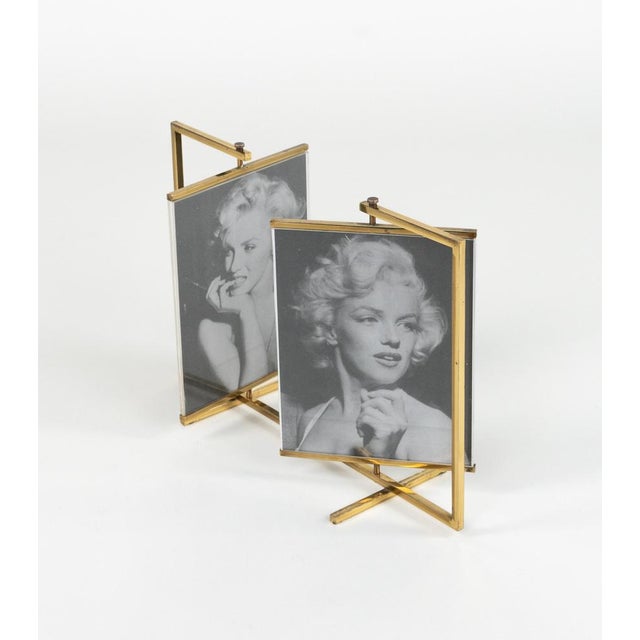 Mid-Century Modern Brass and Acrylic Swivel Picture Frame, 1950s For Sale - Image 13 of 18