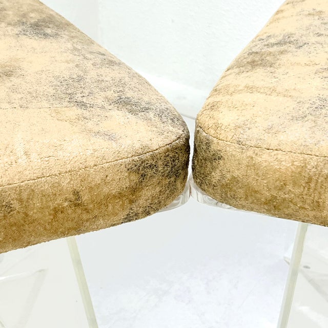 1980s Set of 4 High Back Lucite Dining Chairs For Sale - Image 11 of 17