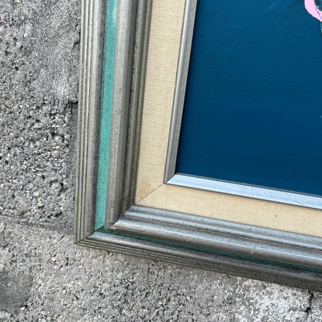 Post Modern Abstract Wall Art Painting Framed and Signed by the Artist. Circa 1980s For Sale - Image 11 of 17