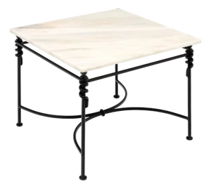 Vintage French Coffee Table, Iron and Marble
