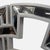 Modern Wood and Beveled Glass Round Mirror With Geometric Wood Border For Sale - Image 3 of 5