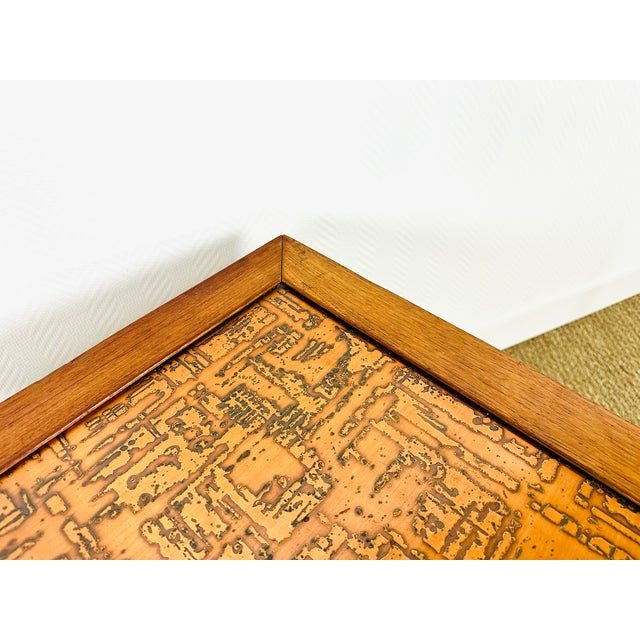 Scandinavian Coffee Table in Teak and Copper, 1960s For Sale - Image 11 of 13