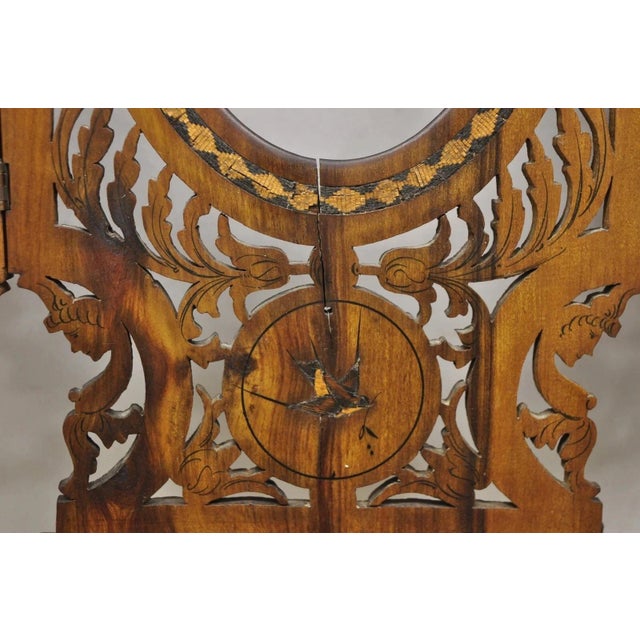 Brown 19th C Italian Sorrento Folding Marquetry Inlay Small Picture Frame Wall Mirror For Sale - Image 8 of 12