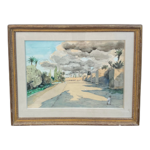 “Moroccan Landscape” Large Original Watercolor by Hazard Dupree