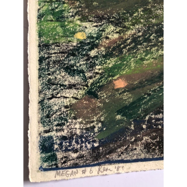 Modern Dennis Leon, Large Abstract Landscape Pastel Drawing Painting San Francisco Artist, Megan #6, 1981 For Sale - Image 3 of 5