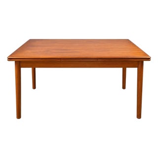 Danish MCM Teak Dining Room Table With Two Pull-Out Extension Leaves , 1960's For Sale