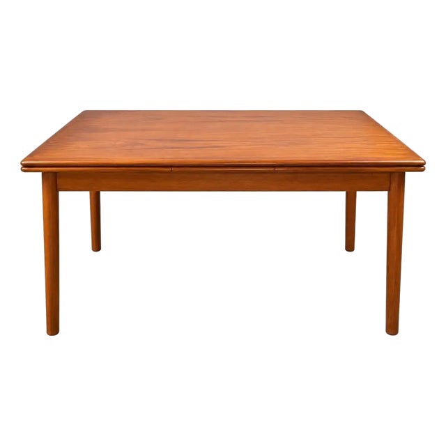Danish MCM Teak Dining Room Table With Two Pull-Out Extension Leaves , 1960's For Sale