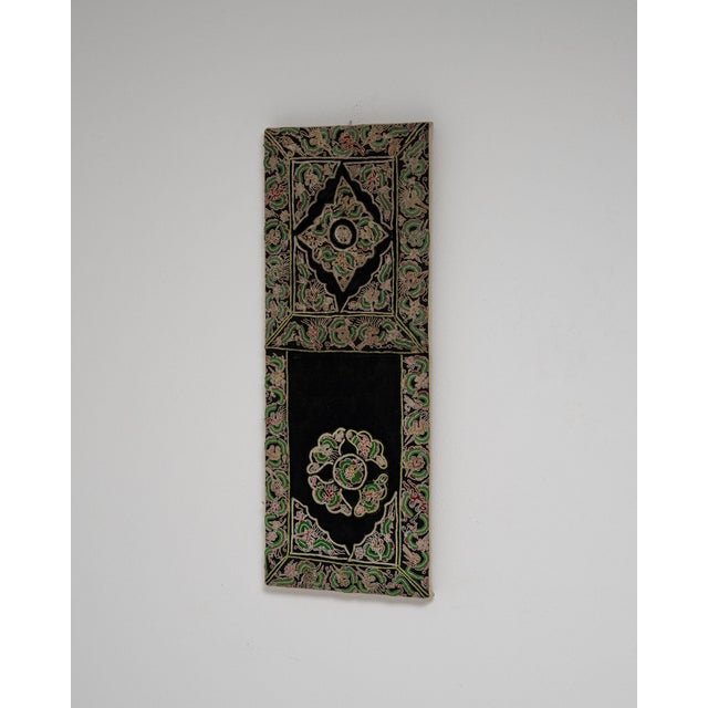 Charcoal Early 20th Century China Charcoal Textile Wall Hanging For Sale - Image 8 of 15