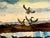 Modern Mid-Century Watercolor of Duck Hunters and Mallard Drakes at Dawn, by Roy Mason For Sale - Image 3 of 6