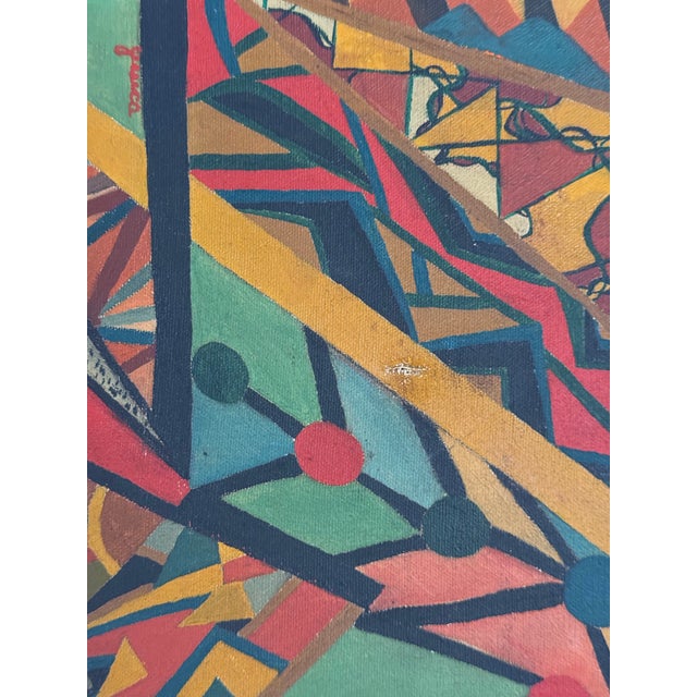 Scarlet Midcentury Cubist Abstract Expressionist For Sale - Image 8 of 12