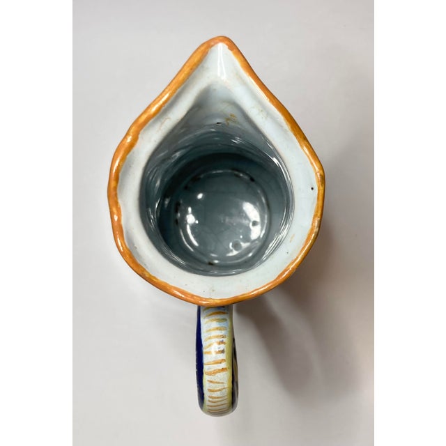 Antique White Share Antique Desvres French Faience Chocolate Pot With Breton & Decor Riche Border For Sale - Image 8 of 13
