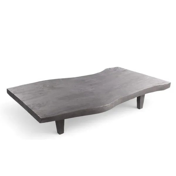 Black One Slab Living Edge 78 Inch Long Coffee Table For Sale - Image 8 of 11