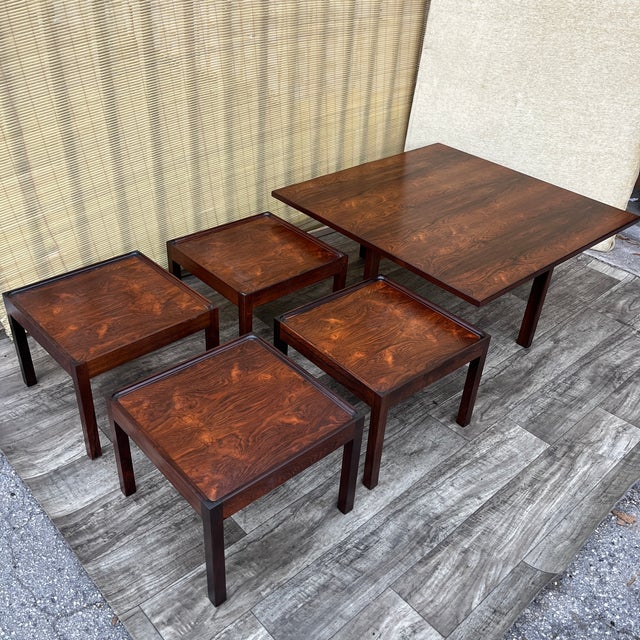 Brown Danish Mid Century Modern Nesting Coffee Table by Arne Hovmand Olsen. Circa 1970s For Sale - Image 8 of 17
