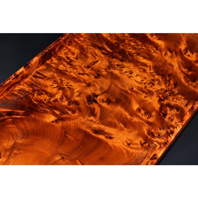 Frgrant Solid Thuya Wood Tray Large Rare Unique For Sale - Image 11 of 12
