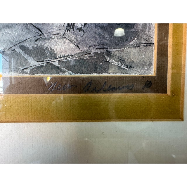 Vintage Impressionist Courtyard Still Life Watercolor on Paper – Framed For Sale - Image 9 of 13