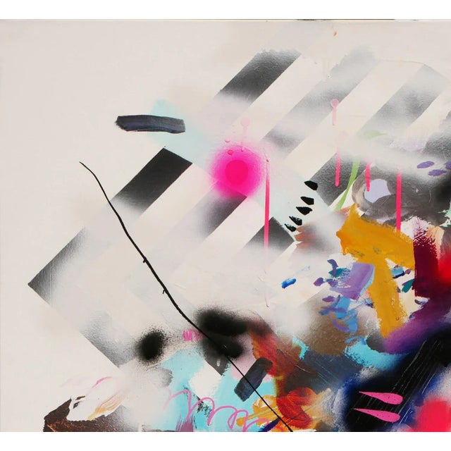 Contemporary 2022 "Untitled (After Art Blakey)" Colorful Abstract Mixed Media Painting by David Hardaker For Sale - Image 3 of 11