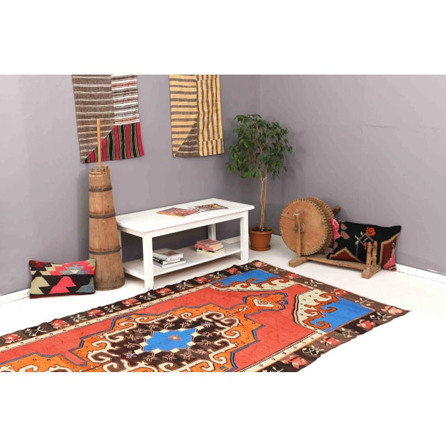 Vintage Turkish Kilim Rug For Sale In Los Angeles - Image 6 of 7