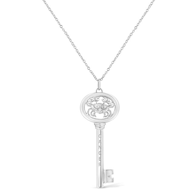 It's as if the stars aligned to create this stunning .925 Sterling Silver necklace flaunting a Cancer zodiac pendant...