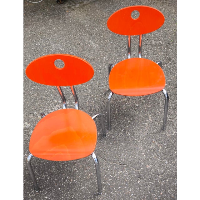 Modern Orange Toddler Chairs, Set of 2 For Sale - Image 3 of 3