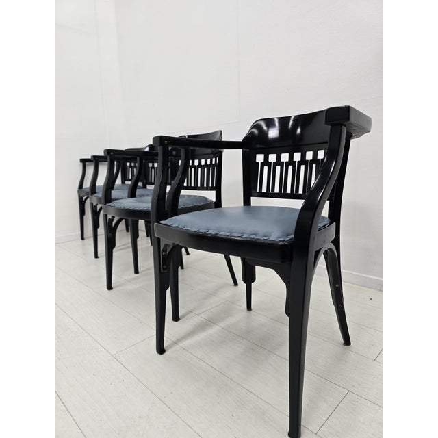 Antique Vienna Secession No. 714 Armchairs by Gustav Siegel for Jacob & Josef Kohn, 1890s, Set of 4 For Sale - Image 15 of 18