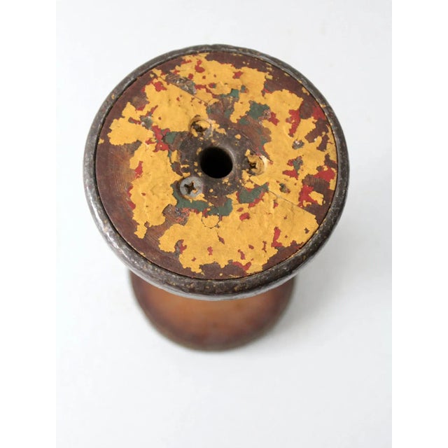 Antique Industrial Wooden Spool For Sale - Image 10 of 10