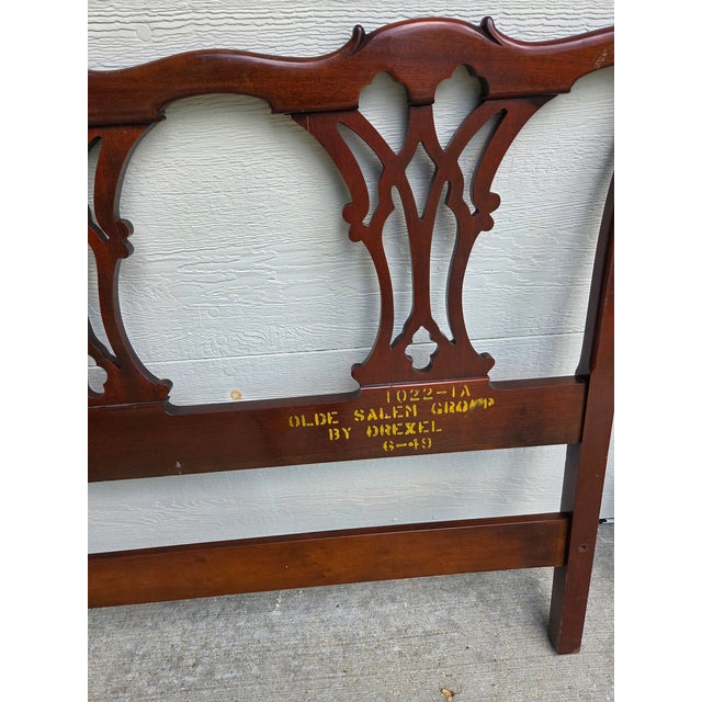 Chippendale Chippendale Drexel 18th Century Classics Twin Mahogany Headboards - A Pair For Sale - Image 3 of 17