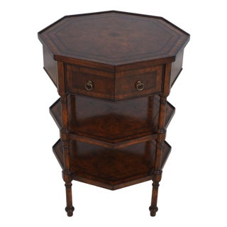 Maitland Smith Burl Wood 3 Tier Occasional Table For Sale