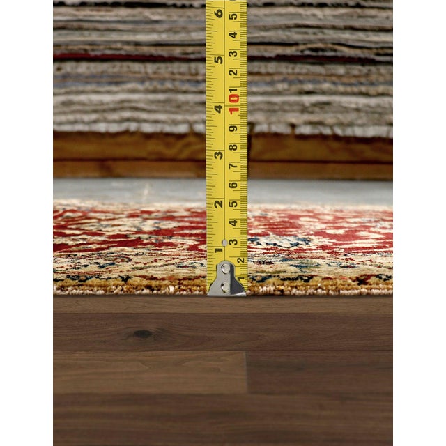 Pasargad Home Agra Red Wool Area Rug, 2' 7'' X 16' 5'' For Sale - Image 4 of 4
