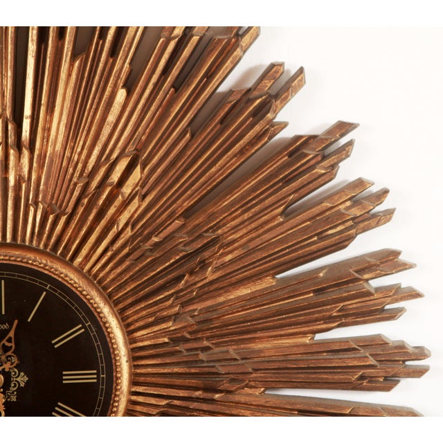 Mid Century Modern Gold Starburst Wall Clock Chairish