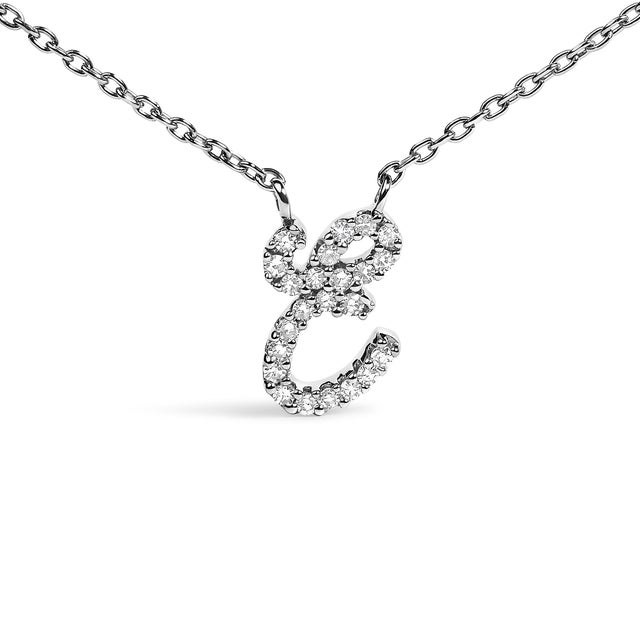 Embrace the elegance of personalization with this stunning 10K White gold pendant, delicately crafted into a flowing...