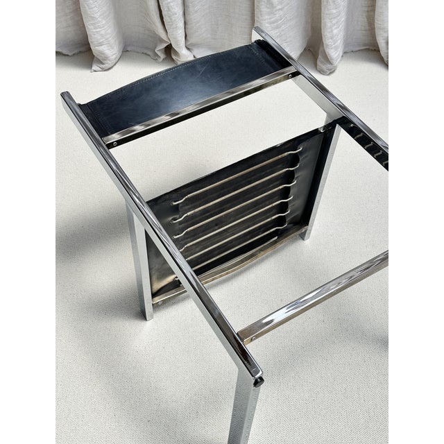 Metal Brutalist Chrome and Leather Chairs from Sigma Furniture, Belgium, 1960s, Set of 6 For Sale - Image 7 of 12