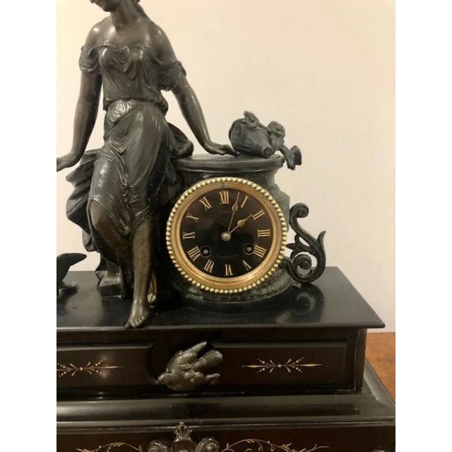 Large Antique Victorian Mantle Clock, 1860s For Sale - Image 3 of 8