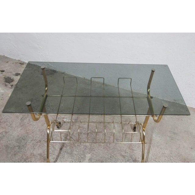 Gold Vinyl Furniture Trolley with Wheels and Smoked Glass, 1970 For Sale - Image 8 of 11