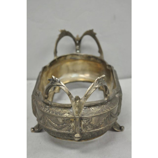 Vintage French Louis XVI Baroque Style Bronze Planter Centerpiece Bowl Dish For Sale - Image 9 of 18