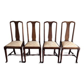 1930's Georgian / Queen Anne Style Dining Chairs For Sale