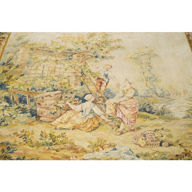 Antique Tapestry 5' x 5'9'' For Sale - Image 9 of 11